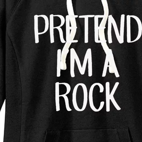 Pretend IM A Rock Costume Family Lazy Easy Halloween Women's Fleece Hoodie