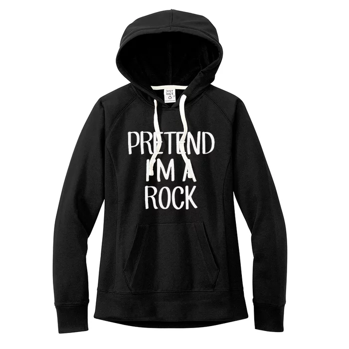 Pretend IM A Rock Costume Family Lazy Easy Halloween Women's Fleece Hoodie