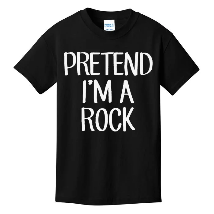 Pretend IM A Rock Costume Family Lazy Easy Halloween Kids T-Shirt