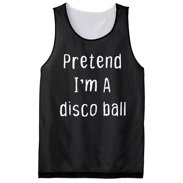 Pretend IM A Disco Ball Lazy Halloween Party Costume Mesh Reversible Basketball Jersey Tank