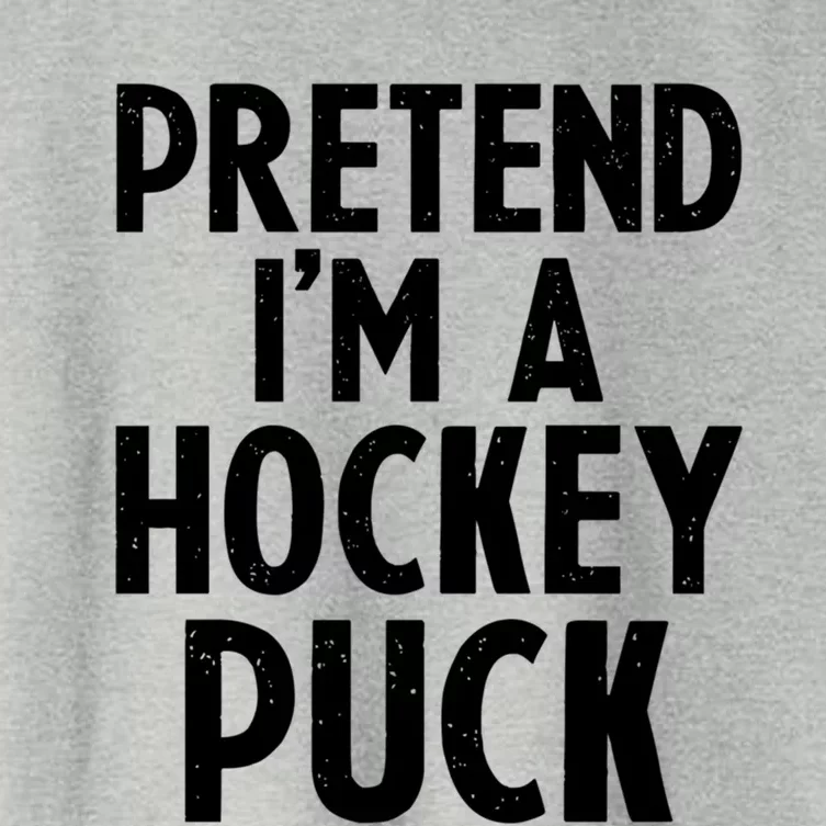 Pretend I'm A Hockey Puck Ice Hockey Easy Halloween Costume Gift Women's Crop Top Tee