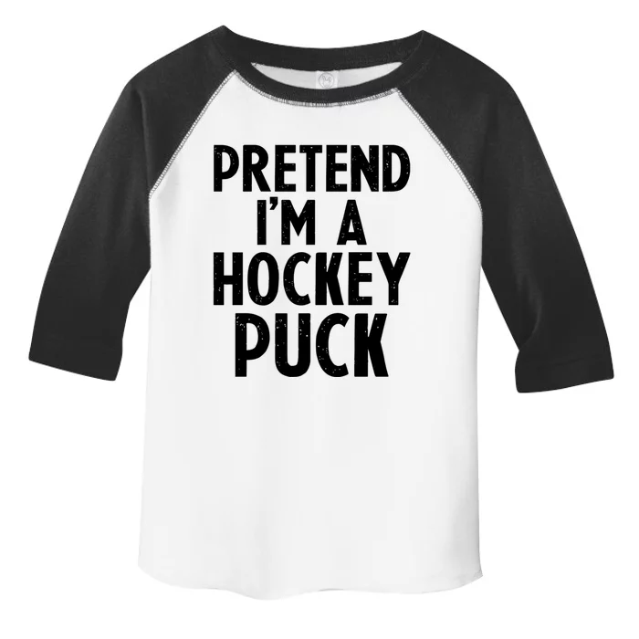 Pretend I'm A Hockey Puck Ice Hockey Easy Halloween Costume Gift Toddler Fine Jersey T-Shirt