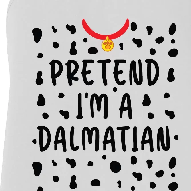 Pretend Im A Dalmatian Funny Lazy Halloween Costume Women's Racerback Tank