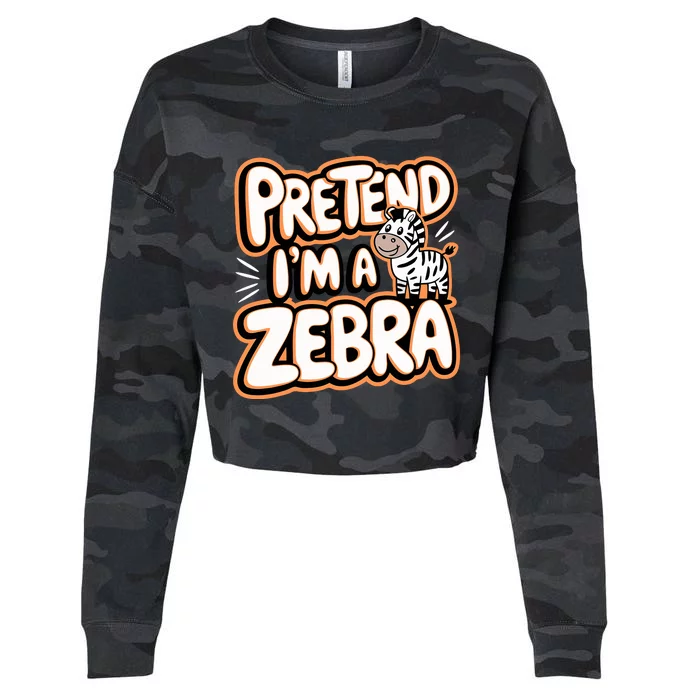 Pretend IM A Zebra Cropped Pullover Crew