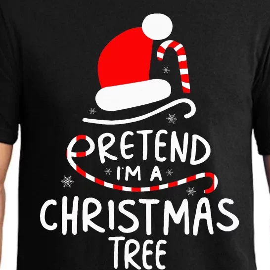 Pretend I'm A Christmas Tree Funny Lazy Halloween Costume Pajama Set