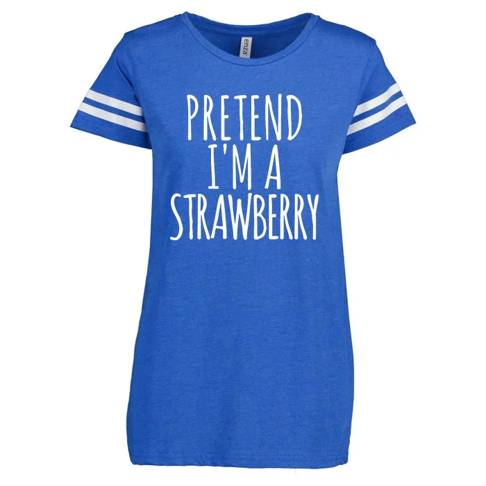 Pretend Im A Strawberry Funny Lazy Halloween Enza Ladies Jersey Football T-Shirt