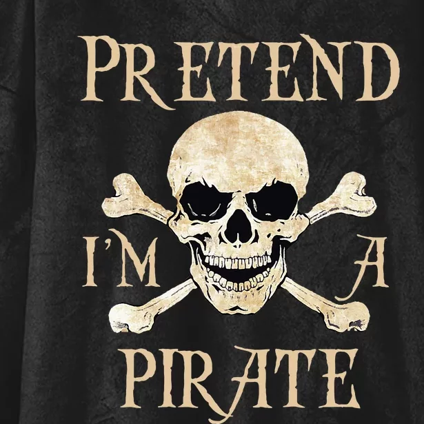 Pretend IM A Pirate Skull Crossbones Easy Hooded Wearable Blanket