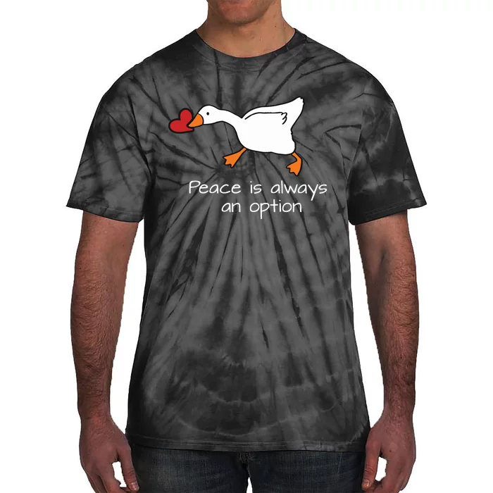 Peace Is Always An Option Valentines Day Duck Tie-Dye T-Shirt