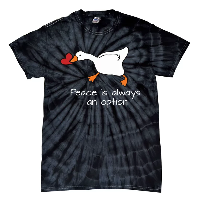 Peace Is Always An Option Valentines Day Duck Tie-Dye T-Shirt