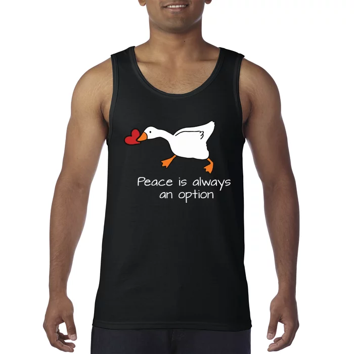 Peace Is Always An Option Valentines Day Duck Tank Top