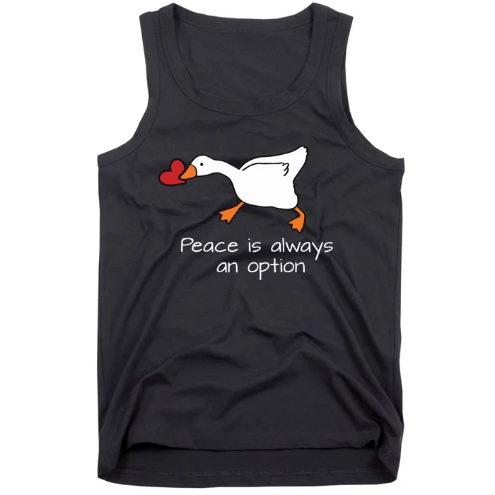 Peace Is Always An Option Valentines Day Duck Tank Top