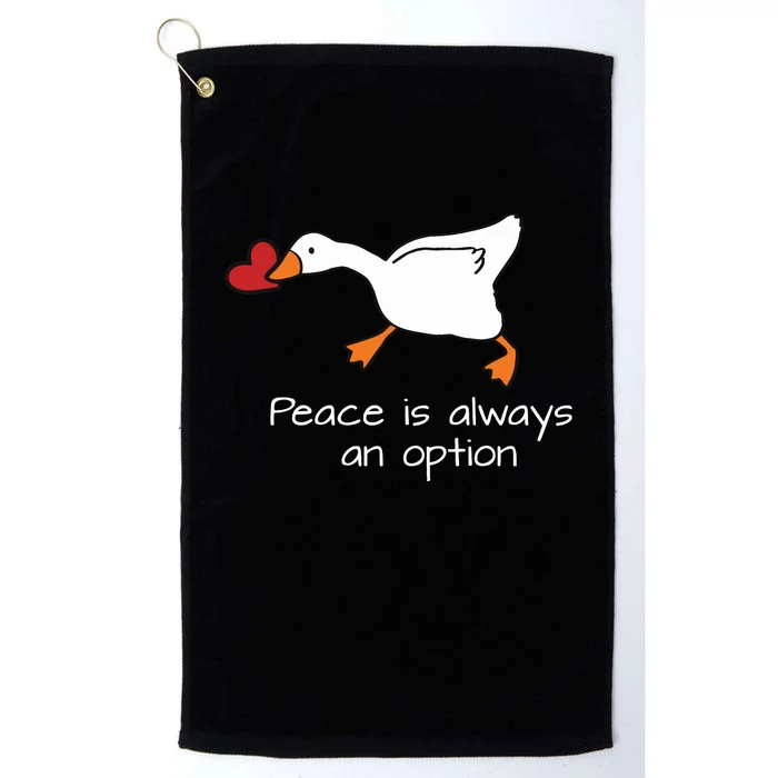 Peace Is Always An Option Valentines Day Duck Platinum Collection Golf Towel