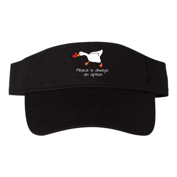 Peace Is Always An Option Valentines Day Duck Valucap Bio-Washed Visor