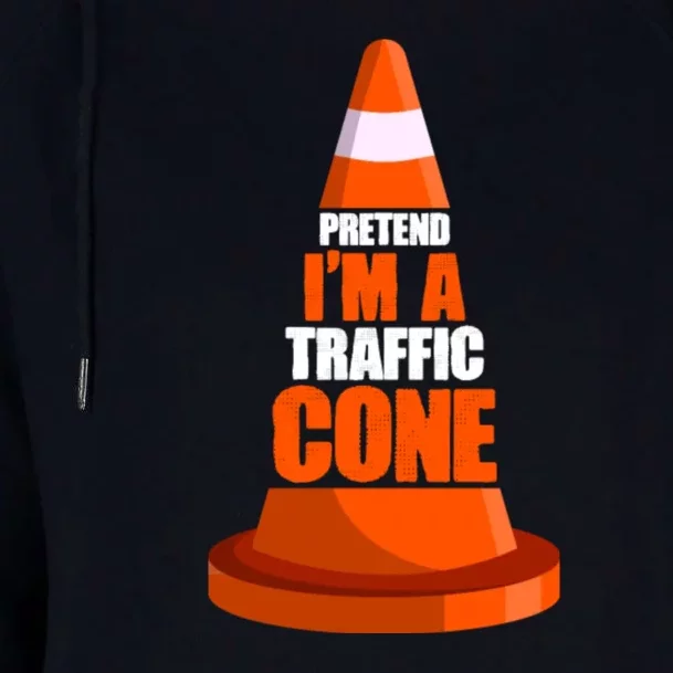 Pretend I'm A Traffic Cone Lazy Halloween Costume Womens Funnel Neck Pullover Hood