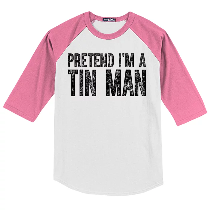 Pretend Im A Tin Man Funny Costume Kids Colorblock Raglan Jersey