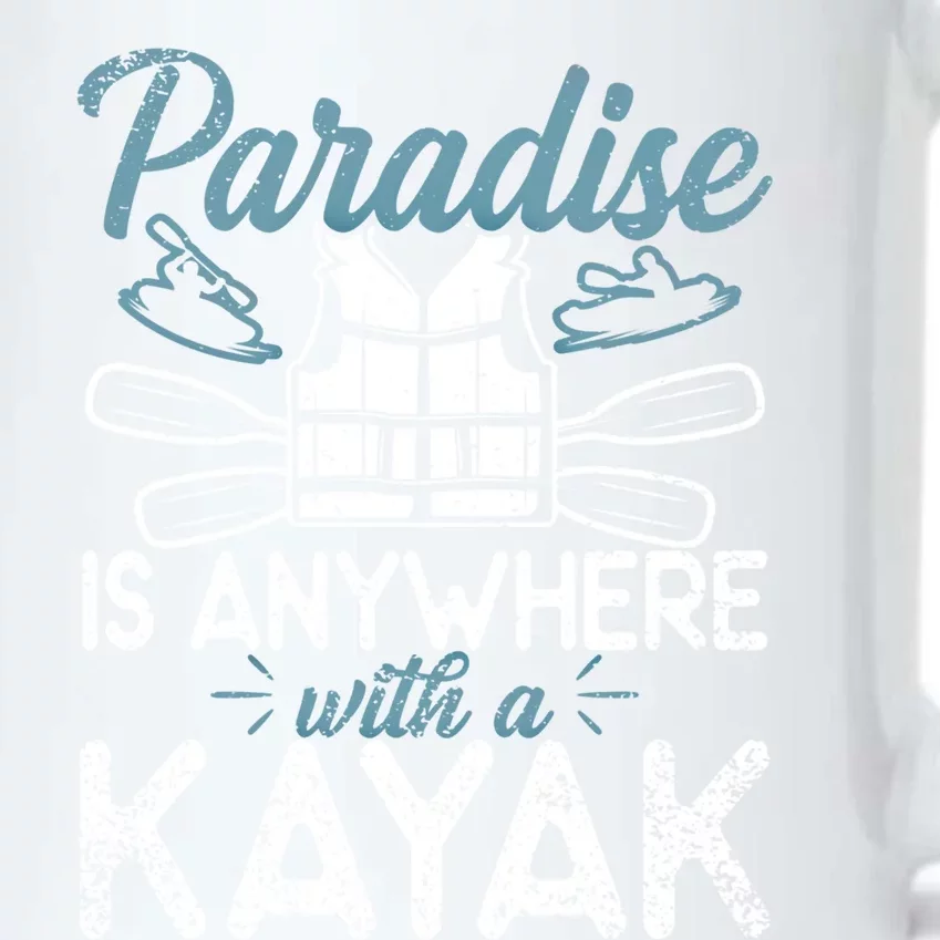 Paradise Is Anywhere With A Kayak Kayaking Gift Black Color Changing Mug