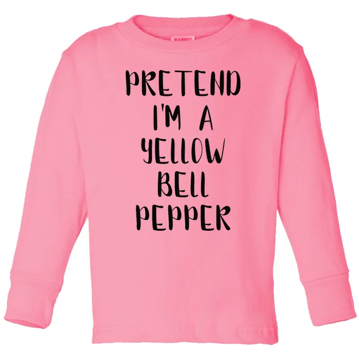 Pretend IM A Yellow Bell Pepper Lazy Easy Outfit Halloween Toddler Long Sleeve Shirt