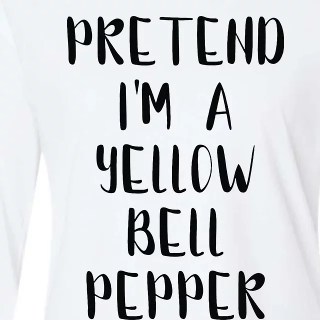 Pretend IM A Yellow Bell Pepper Lazy Easy Outfit Halloween Womens Cotton Relaxed Long Sleeve T-Shirt