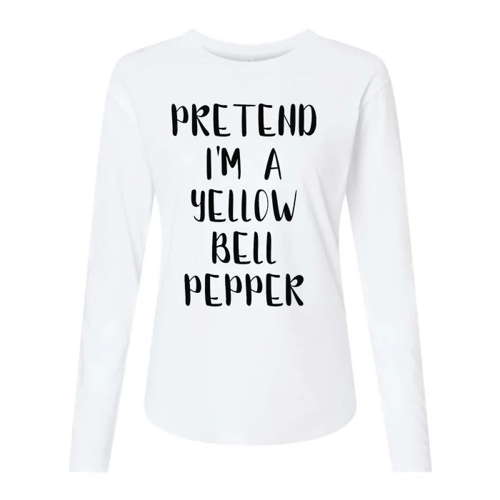 Pretend IM A Yellow Bell Pepper Lazy Easy Outfit Halloween Womens Cotton Relaxed Long Sleeve T-Shirt