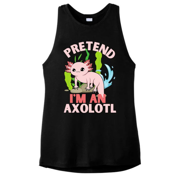 Pretend I'm An Axolotl Ladies Tri-Blend Wicking Tank