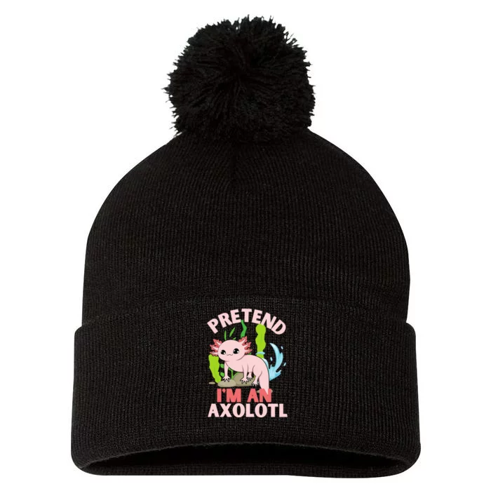 Pretend I'm An Axolotl Pom Pom 12in Knit Beanie