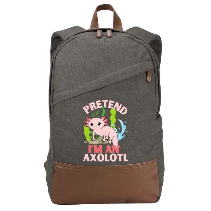 Pretend I'm An Axolotl Cotton Canvas Backpack