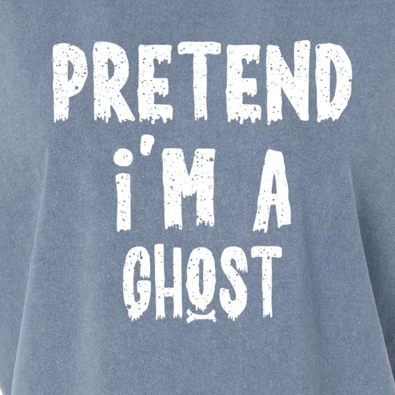 Pretend IM A Ghost Funny Lazy Halloween Costume Party Gift Garment-Dyed Women's Muscle Tee