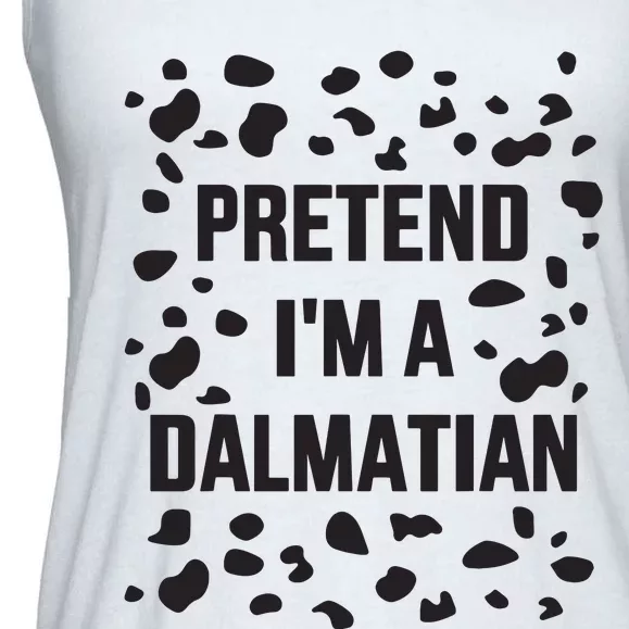 Pretend IM A Dalmatian Dog Funny Lazy Halloween Costume Ladies Essential Flowy Tank