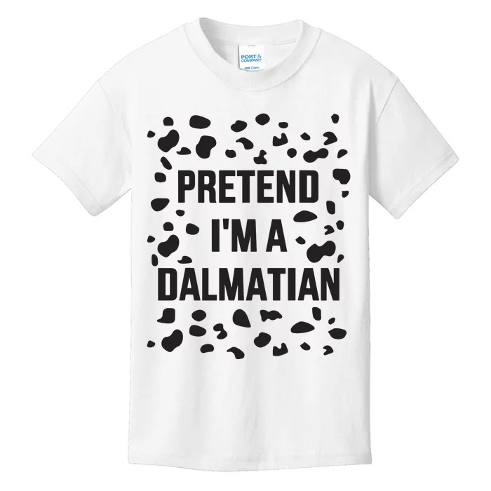 Pretend IM A Dalmatian Dog Funny Lazy Halloween Costume Kids T-Shirt