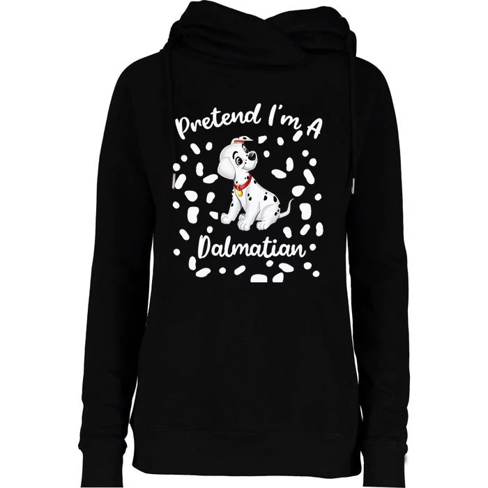 Pretend Im A Dalmatian Costume Halloween DIY Costume Womens Funnel Neck Pullover Hood