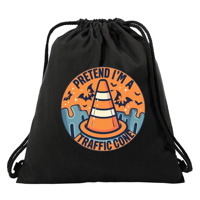 PRETEND IM A TRAFFIC CONE Halloween Costume Drawstring Bag