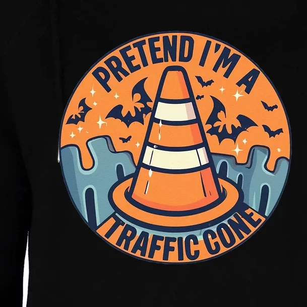 PRETEND IM A TRAFFIC CONE Halloween Costume Womens Funnel Neck Pullover Hood