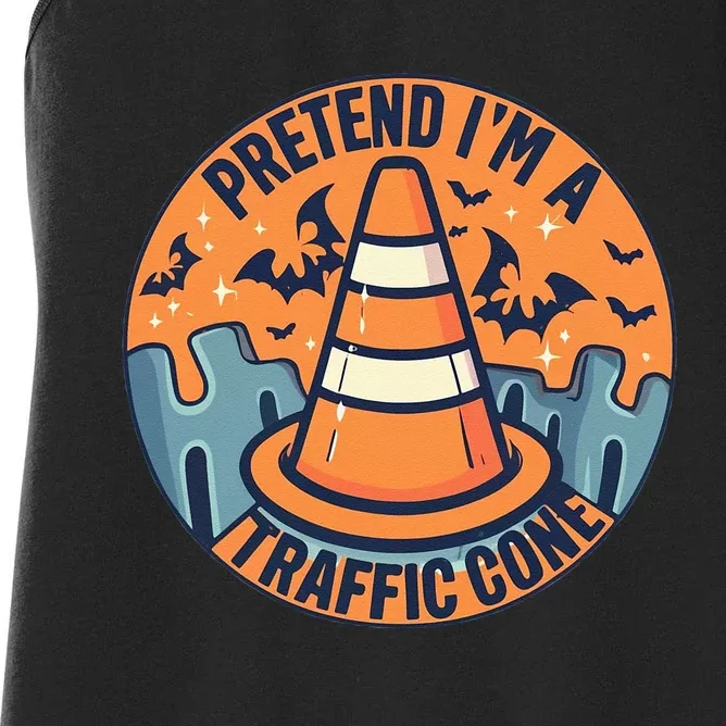 PRETEND IM A TRAFFIC CONE Halloween Costume Women's Racerback Tank