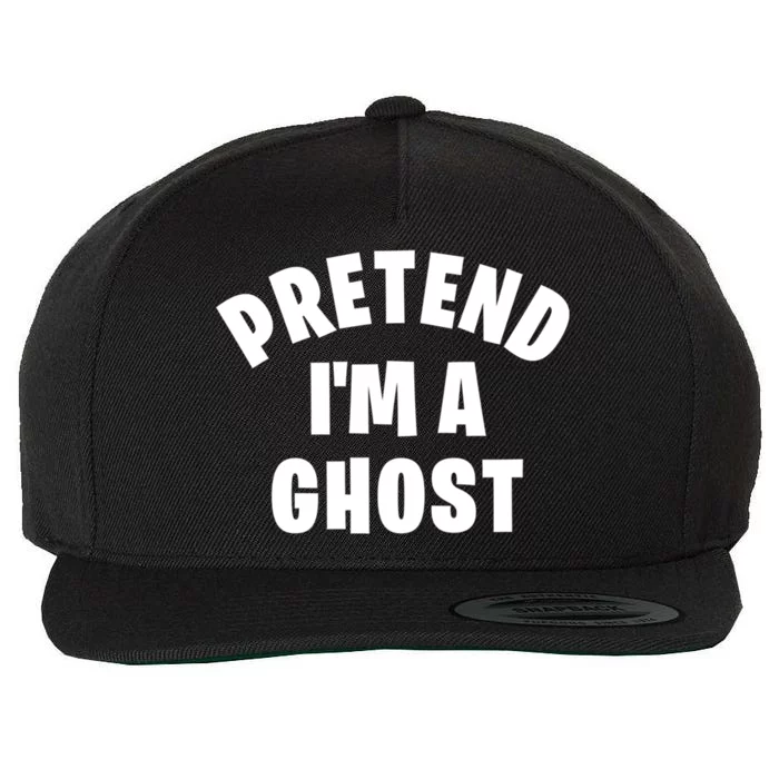 Pretend IM A Ghost Funny Lazy Halloween Costume Party Gift Wool Snapback Cap