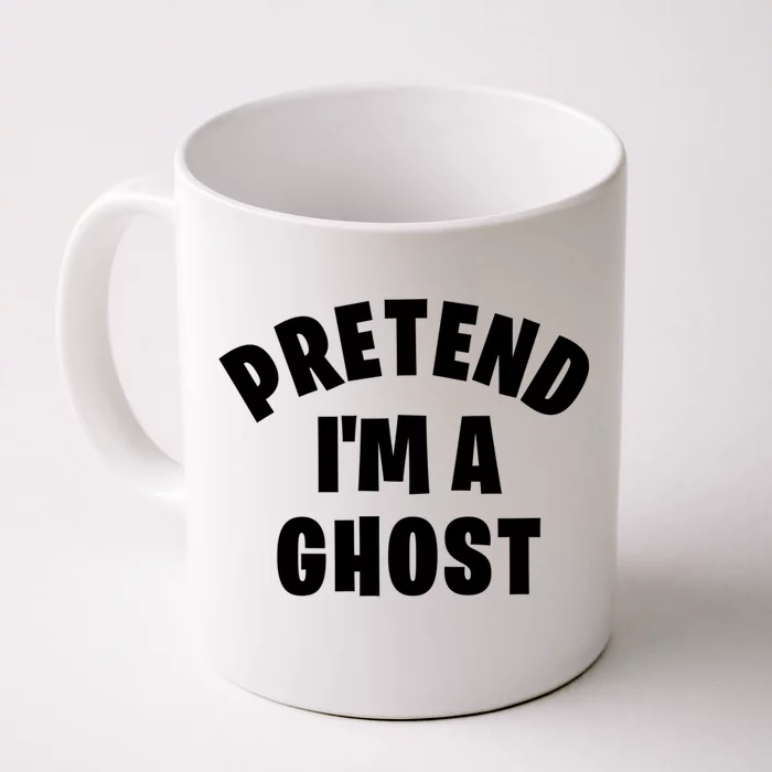 Pretend IM A Ghost Funny Lazy Halloween Costume Party Gift Front & Back Coffee Mug