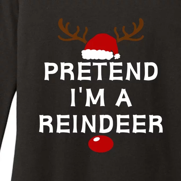 Pretend IM A Reindeer Funny Lazy Christmas Costume Womens CVC Long Sleeve Shirt