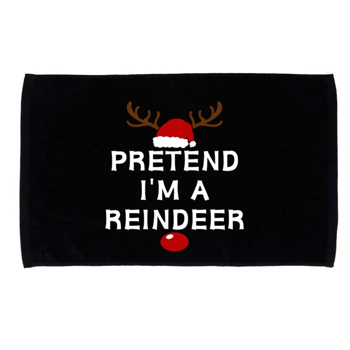 Pretend IM A Reindeer Funny Lazy Christmas Costume Microfiber Hand Towel