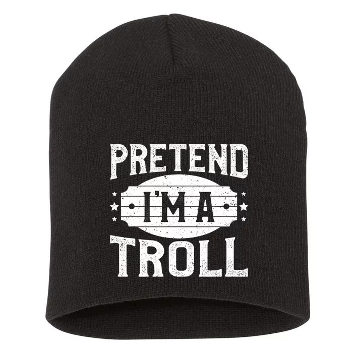 Pretend IM A Troll Matching Costume Lazy Halloween Party Short Acrylic Beanie