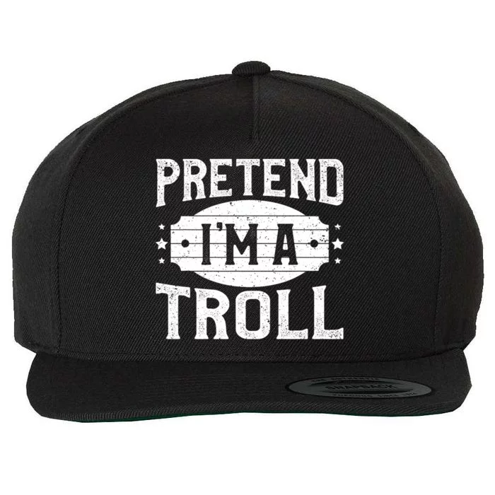 Pretend IM A Troll Matching Costume Lazy Halloween Party Wool Snapback Cap