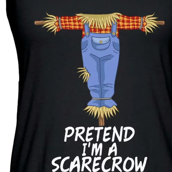 Pretend IM A Scarecrow Funny Lazy Halloween Costume Ladies Essential Flowy Tank