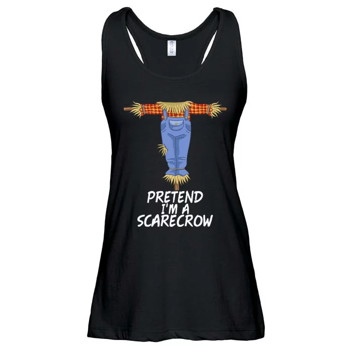 Pretend IM A Scarecrow Funny Lazy Halloween Costume Ladies Essential Flowy Tank