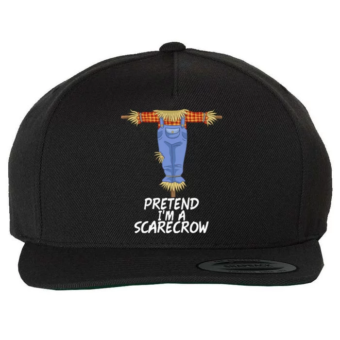 Pretend IM A Scarecrow Funny Lazy Halloween Costume Wool Snapback Cap