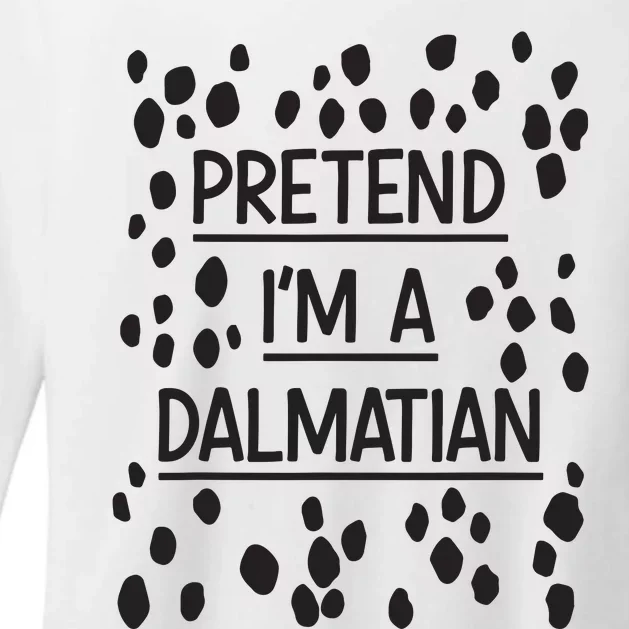 Pretend Im A Dalmatian Easy Lazy Costume For Halloween Party Womens CVC Long Sleeve Shirt