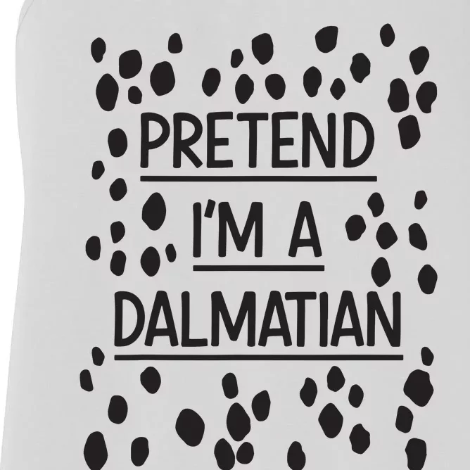 Pretend Im A Dalmatian Easy Lazy Costume For Halloween Party Women's Racerback Tank