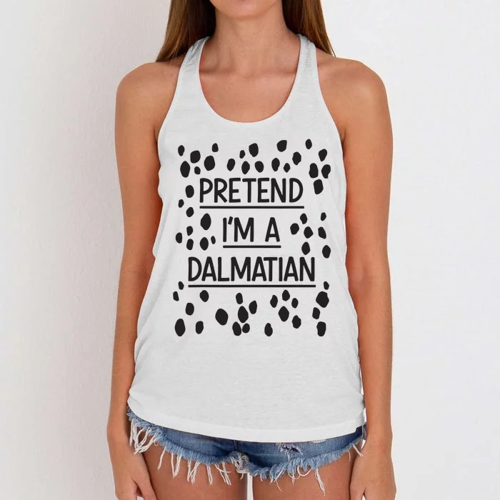 Pretend Im A Dalmatian Easy Lazy Costume For Halloween Party Women's Knotted Racerback Tank