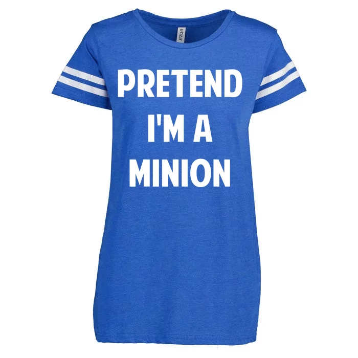 Pretend IM A Minion Costume Party Funny Halloween Minion Enza Ladies Jersey Football T-Shirt