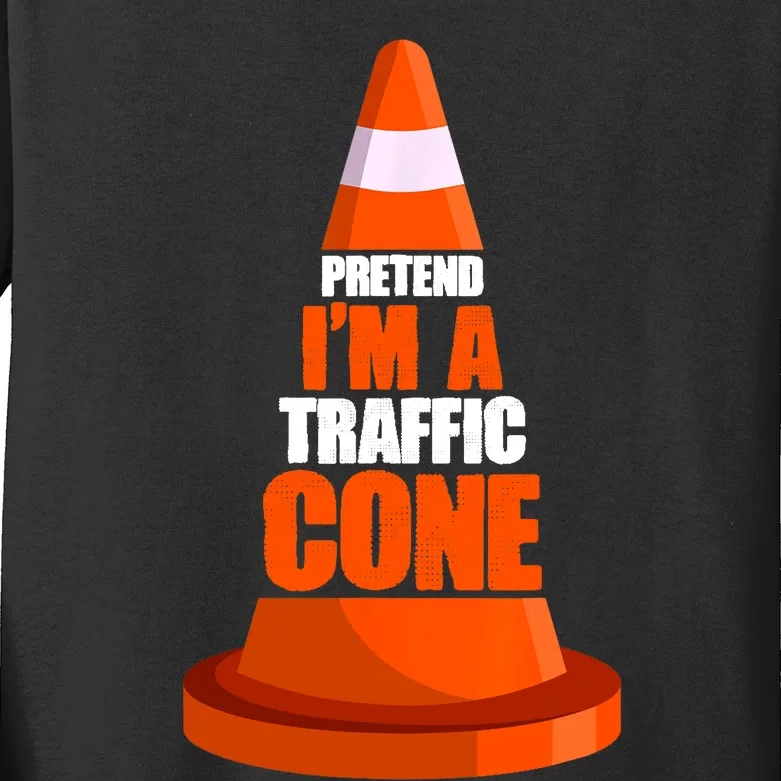 Pretend Im A Traffic Cone Costume Kids Long Sleeve Shirt