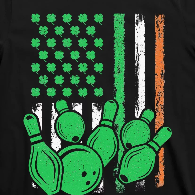 Patriotic Irish American Flag Bowling St. Patrick's Day T-Shirt