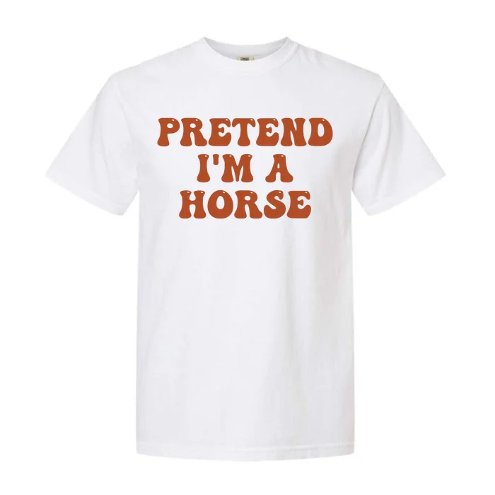 Pretend IM A Horse Halloween Costume 2024 Horse Groovy Garment-Dyed Heavyweight T-Shirt