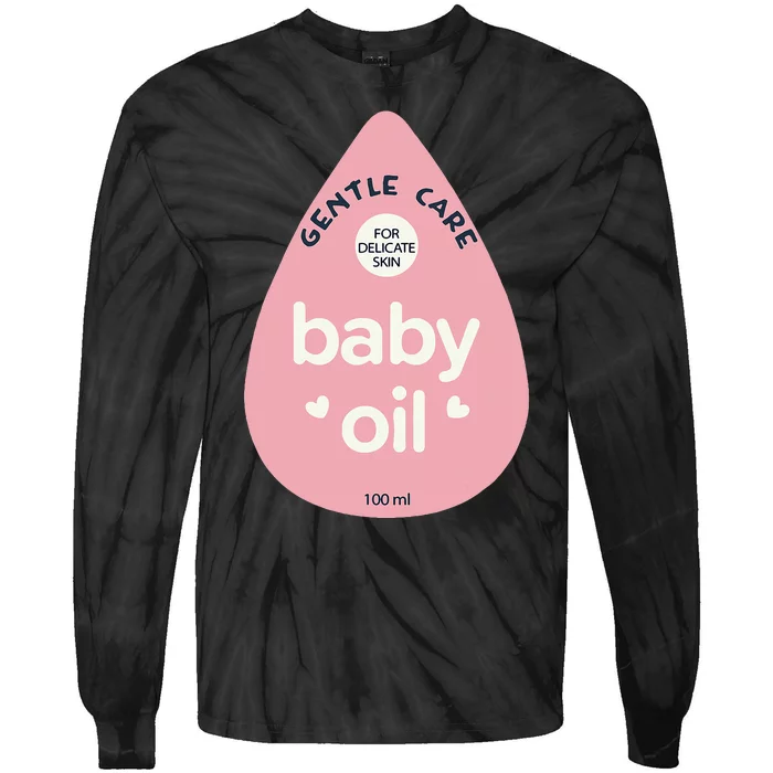 Pretend Im A Baby Oil Bottle Costume Funny Halloween Tie-Dye Long Sleeve Shirt